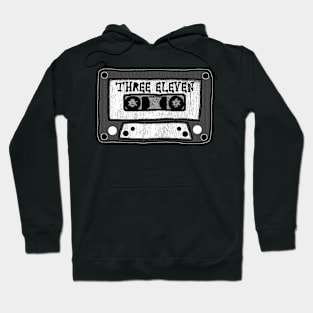 three eleven cassette black in white Hoodie